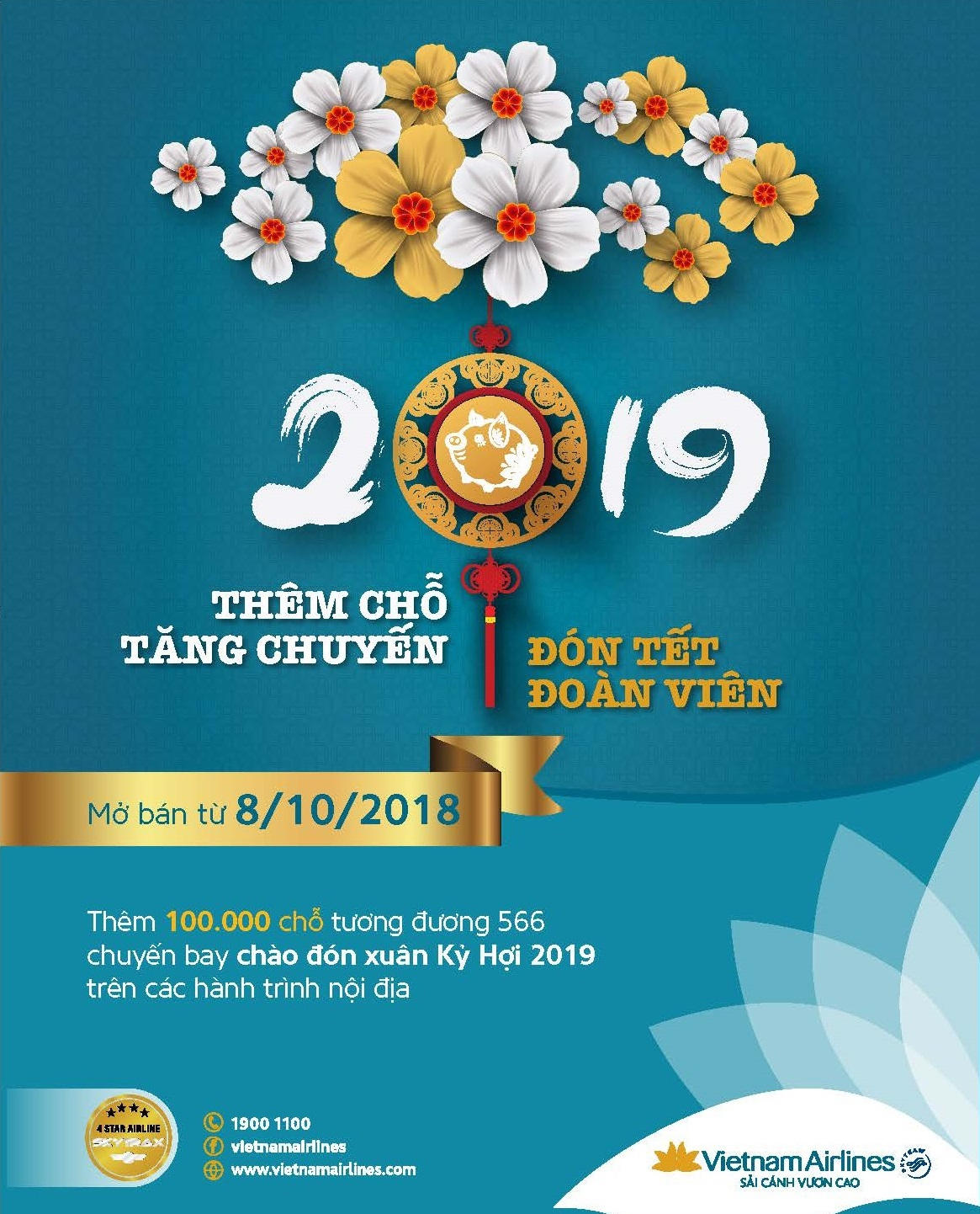 Vietnam Airlines mở bán vé máy bay dịp Tết Nguyên Đán Kỷ Hợi 2019