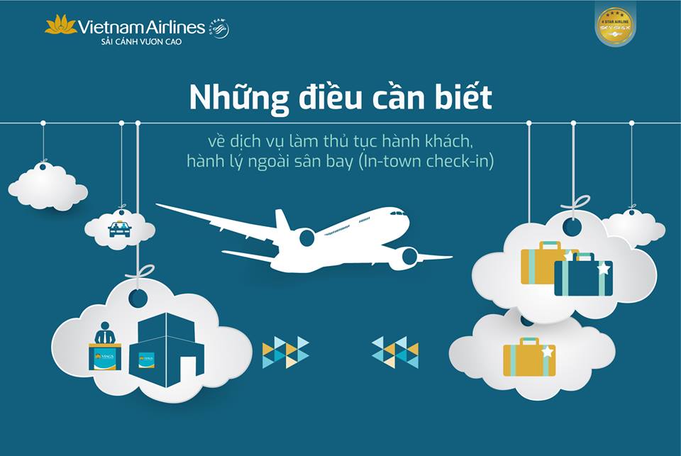 Hướng dẫn làm thủ tục trong thành phố nếu bay Vietnam Airlines